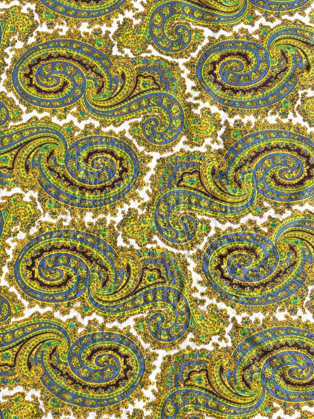 Vintage Paisley Fabric 3 1/4 Yards Cotton Sewing Yardage